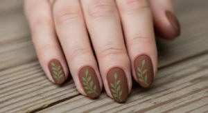 Earthy Brown with Green Details
