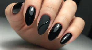 Black Matte Accent Nail
