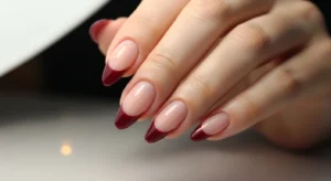 Burgundy French Tips