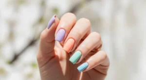 Pastel Short Square Nails