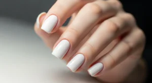 Milky White Square Nails