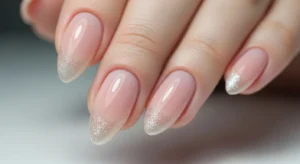 Glitter tip nails Thanksgiving subtle nail design