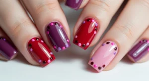 Mixed Berry Nails