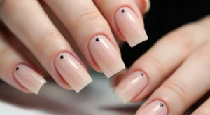 Square Nails with Dot Nail Art