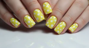 Yellow Polka Dot Nails