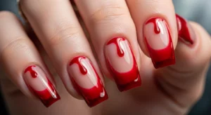 Bloody Drip Nails: