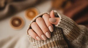 Matte Beige Nails