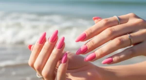 Glossy Pink Nails