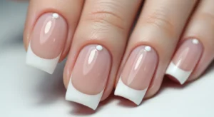 French Tips with Dot Detail