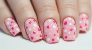 Polka Dot Nails with Matte Finish