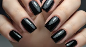 Short Square Dark Nails