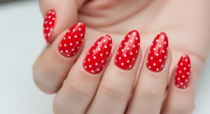 Classic Red Polka Dot Nails