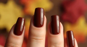 Dark Brown Square Nails