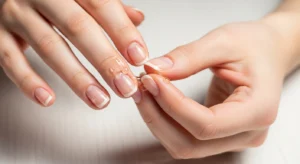 Clear glossy nails simple Thanksgiving nail idea