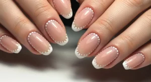 Polka Dot Border Nails