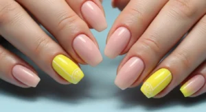 Lemon Yellow Accent Nails