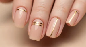Gold Line Accent Nails