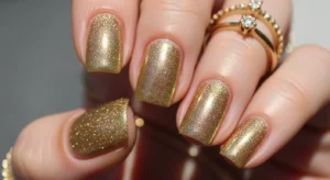 Champagne Shimmer Nails
