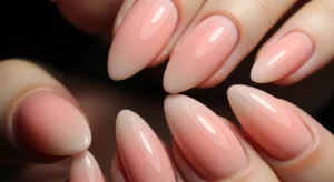 Peachy Pink Chrome Nails