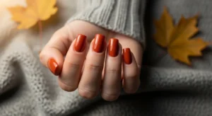 Burnt Orange Short Nails
