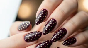 Metallic Polka Dot Nails