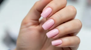 Soft Pink Square Nails