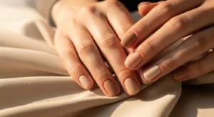 Neutral fall nail colors like beige and nude for Thanksgiving