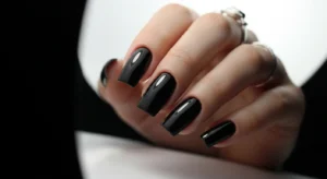short black nails simple bold manicure idea