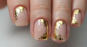 nude gold nails