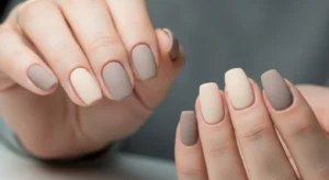 matte neutral nails
