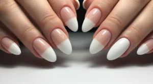 nude white nails