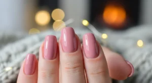 pink winter nails