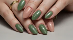 green nude nails