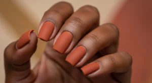 Terracotta nails warm fall nail idea