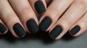 matte black nails