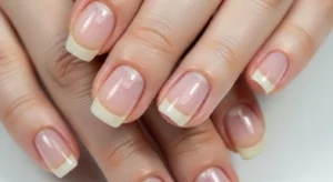 natural nail shape with minimal filing for simple and clean manicure