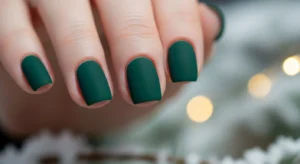 matte green nails