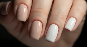 nude white nails