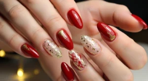 red gold nails