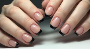 black french tip nails