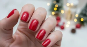 classic red christmas nails