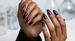 White and ivory nails on dark skin winter nail ideas