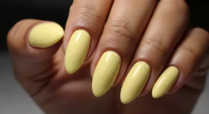 Light yellow nails bright nail idea for dark skin