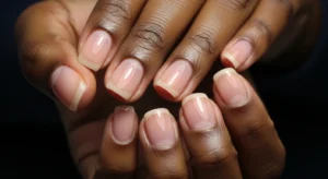 Clear nude tint nails natural winter manicure