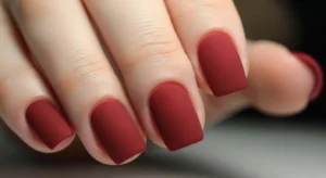 matte red nails