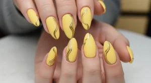 yellow gold line nails
