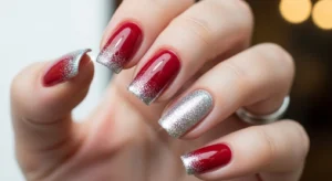 red glitter tips