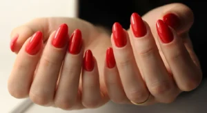 Red nails for homecoming bold elegant nail idea
