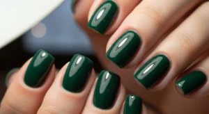 dark green nails