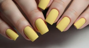 matte yellow square nails